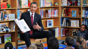 President Obama reading