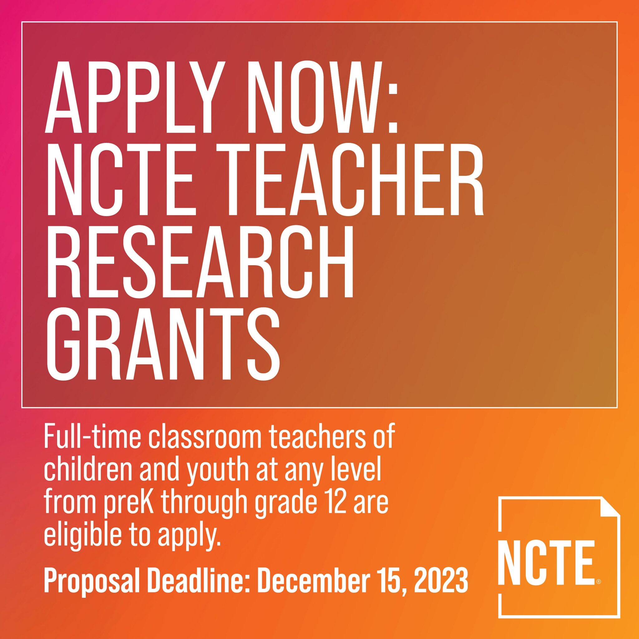 Regarding the NCTE Research Foundation Grant National Council of