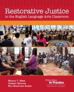 Front cover of the book Restorative Justice in the English Language Arts Classroom.