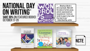 NCTE books on a shelf