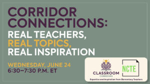 NCTE Classroom Corridors event promo (X/Twitter wide aspect) — same Corridor Connections content as ID 638880 reformatted for landscape orientation