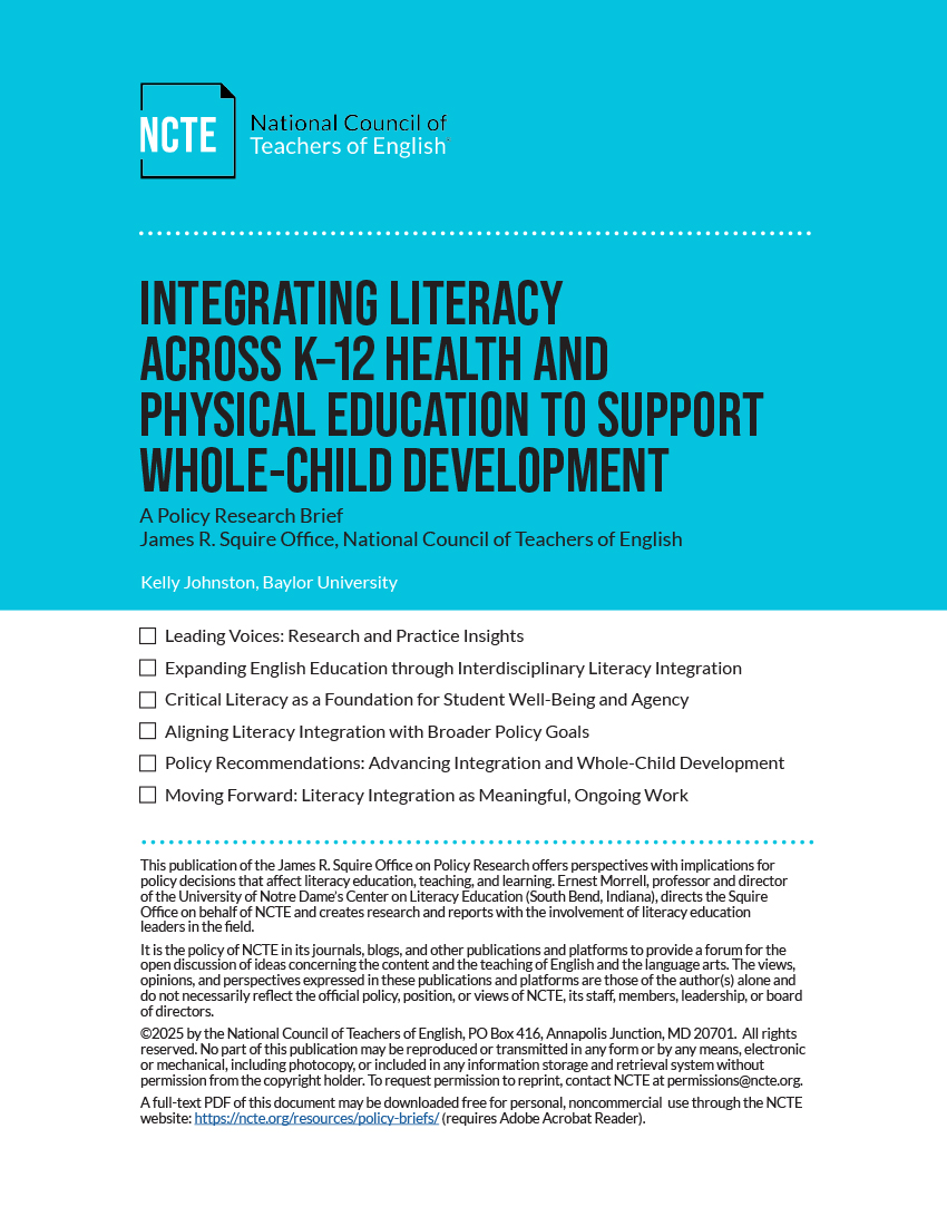 Policy Brief: Integrating Literacy across PEHE
